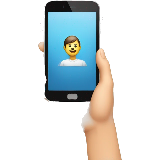 mano con un celular emoji
