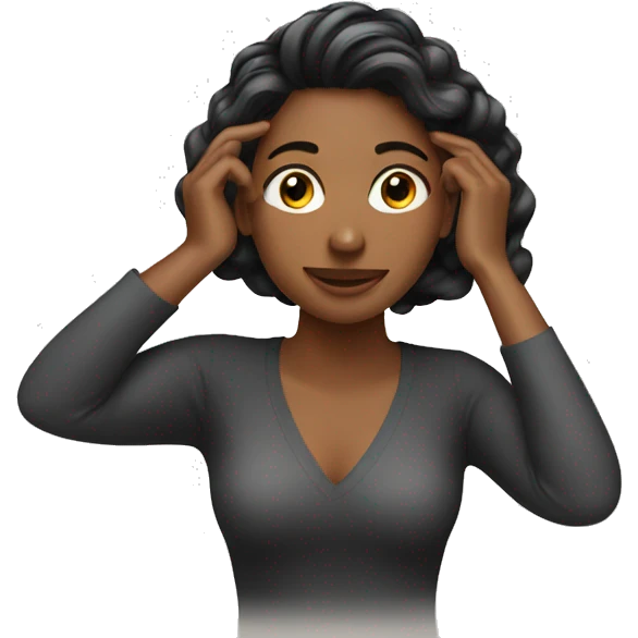 a woman doing her hair emoji