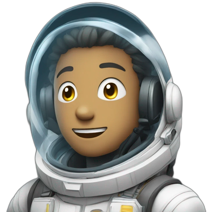 Anime space men emoticon shows class and smiles white emoji