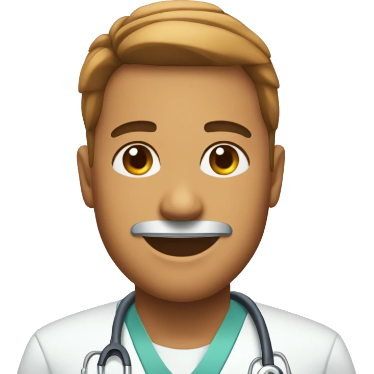Surgeon face smiling tanned emoji