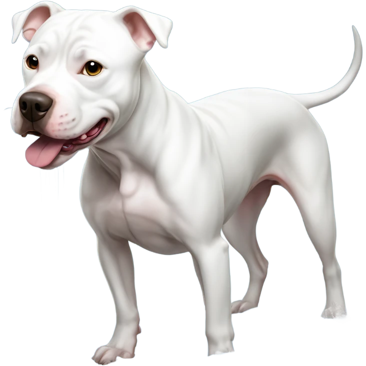 Dog white pitbull takes a shower emoji