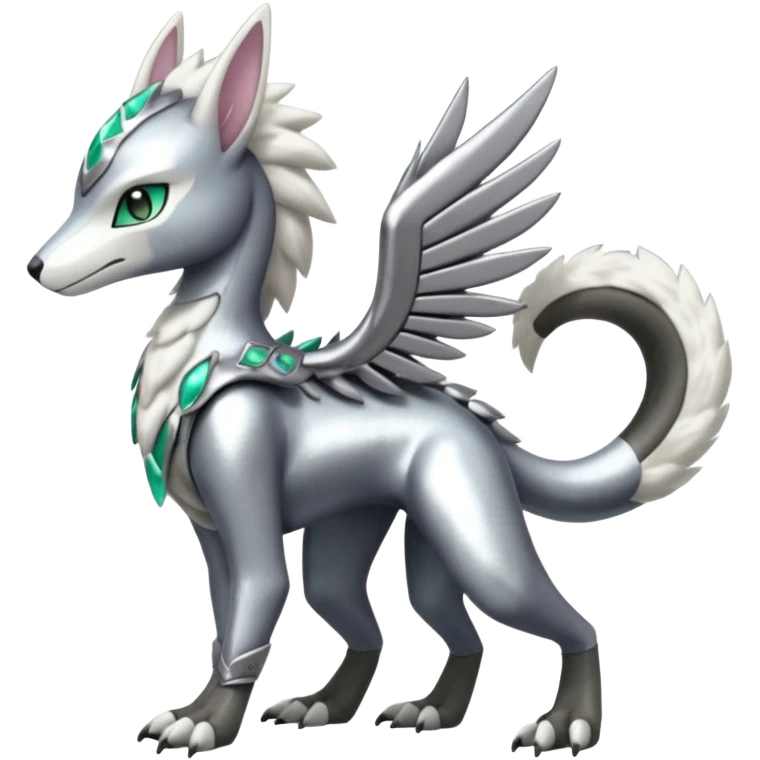 Meloetta-Sergal-Palkia-hybrid-fusion-Fakémon-creature, full body emoji