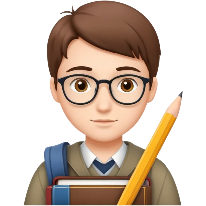student with books and pencil, symbolizing studying emoji