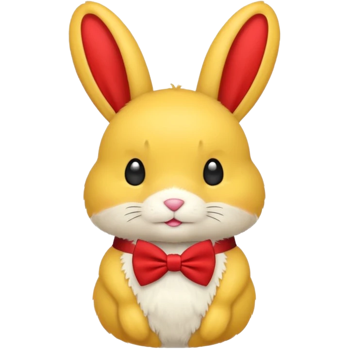 yellow bunny with red bowtie emoji