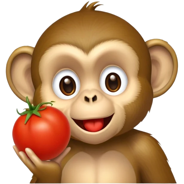 monkey eating tomato emoji