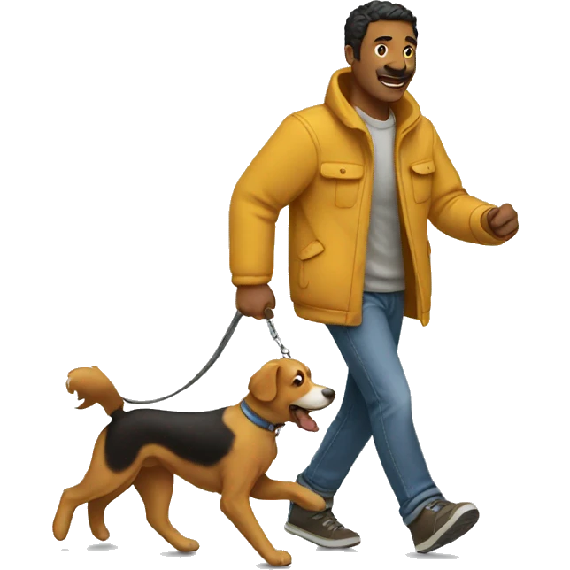 man  walking the dog emoji