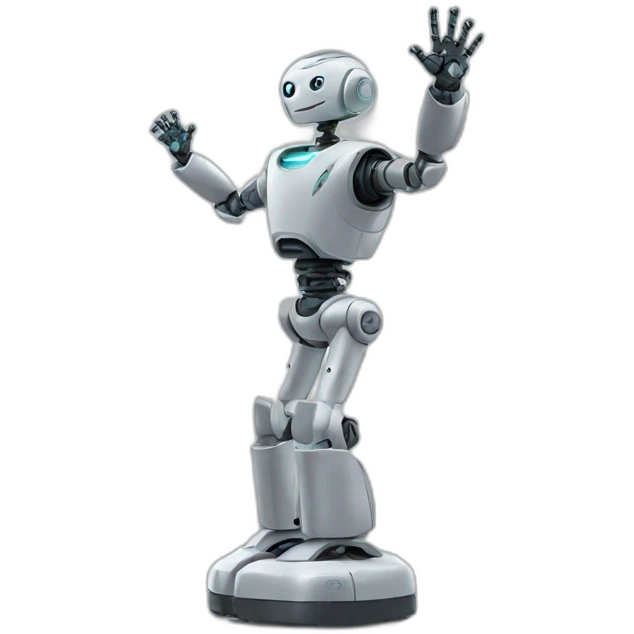 robot standing and rising hand emoji