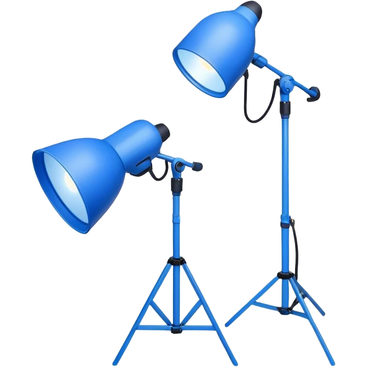 blue painted studio lighting equipment emoji