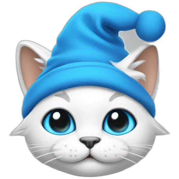 Blue smurf cat with white Smurfhat emoji