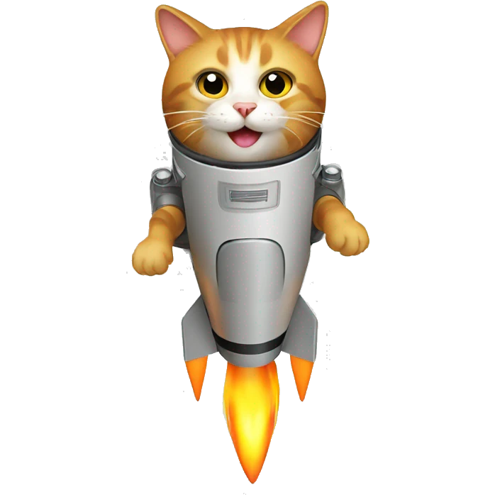 cat on rocket emoji