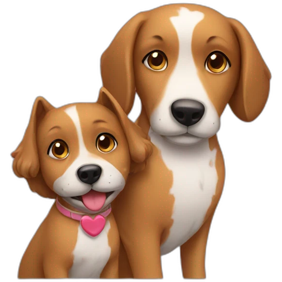 love dog and girl emoji