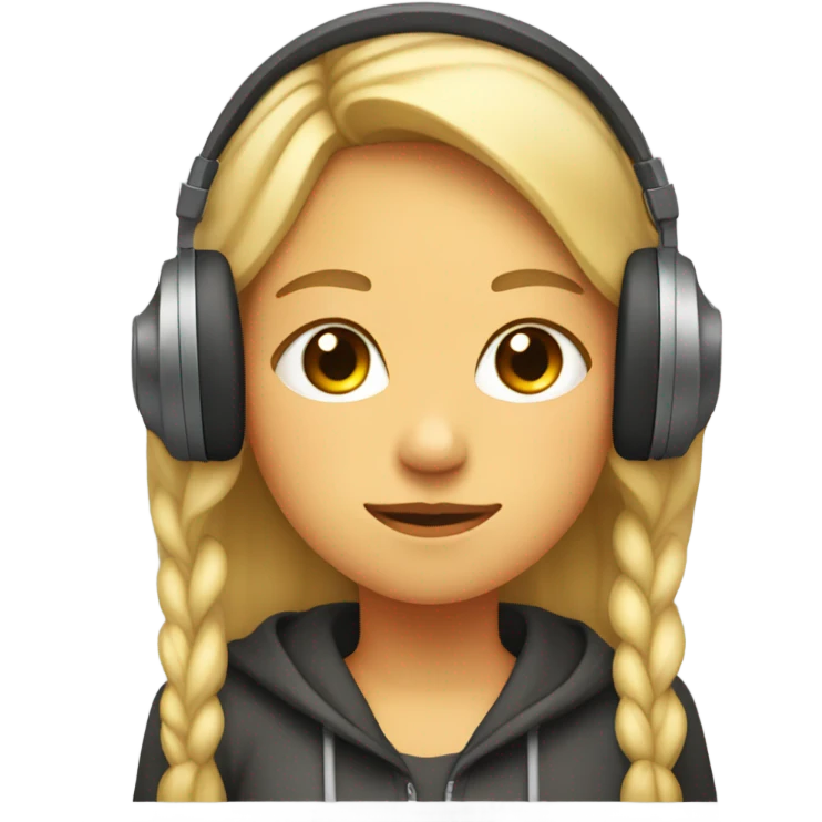 Girl listening to music  emoji