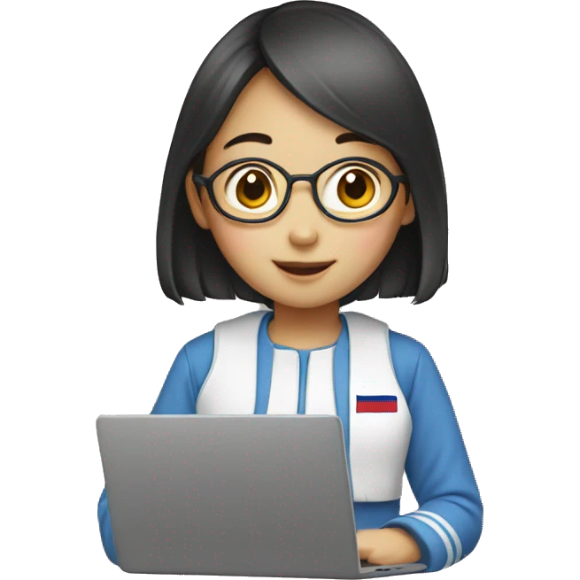 Korean girl with laptop emoji
