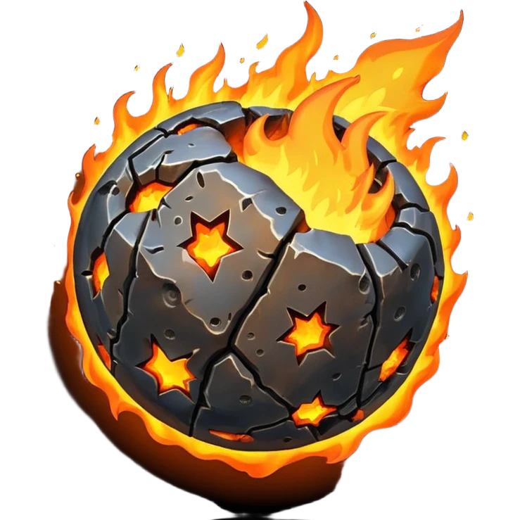 meteorite on fire  emoji