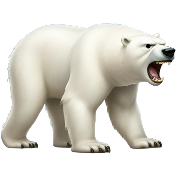 Full boudy polar bear angry  emoji