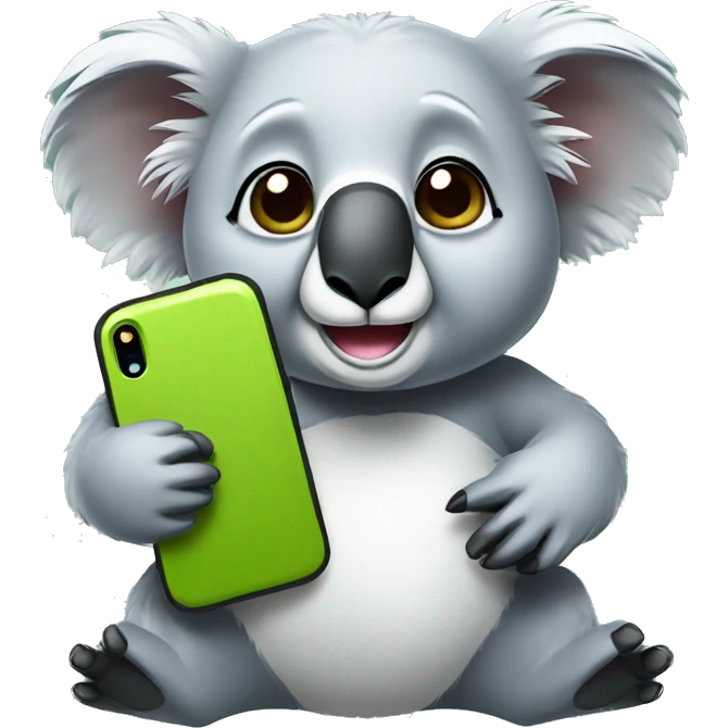 koala holding phone emoji