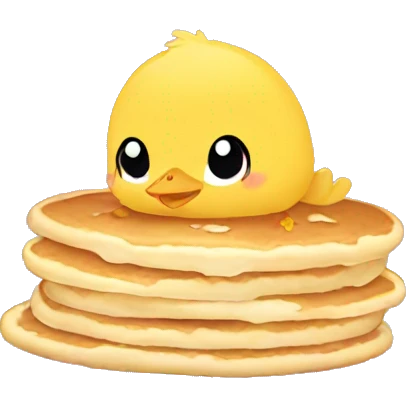 Baby chick eating pancakes  emoji