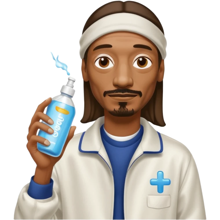 Snoop Dogg holding a bottle of baby oil emoji