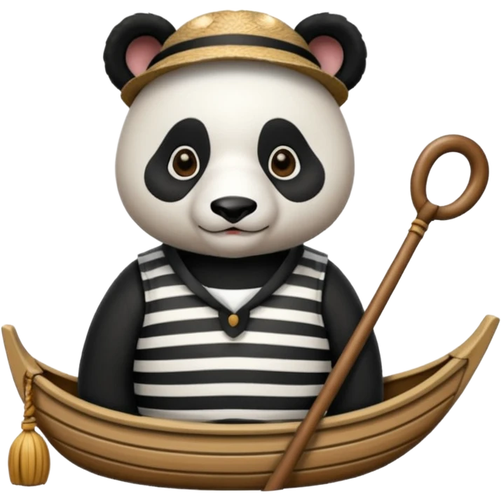panda wearing gondolier striped shirt emoji