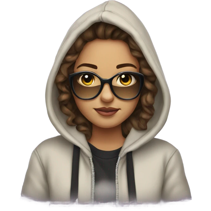 Ashlyn Baillie looking cool ina hoodie emoji