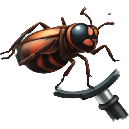  magnifying glass looking a bug emoji