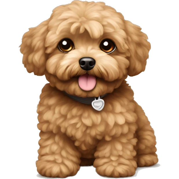 Brown Maltipoo with name “Finik” emoji