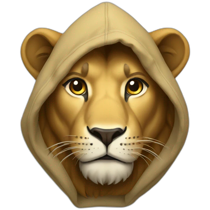 Lion wearing hoodie  emoji