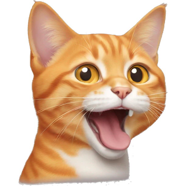 Orange cat sticking tongue out emoji