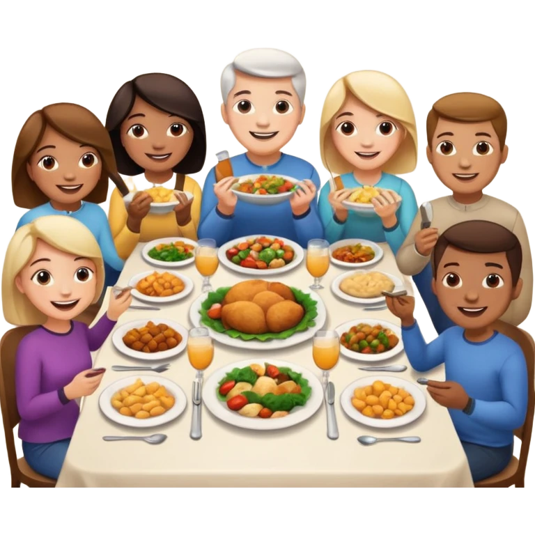 people eating dinner together emoji