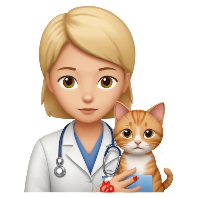 veterinarian examining a cat emoji