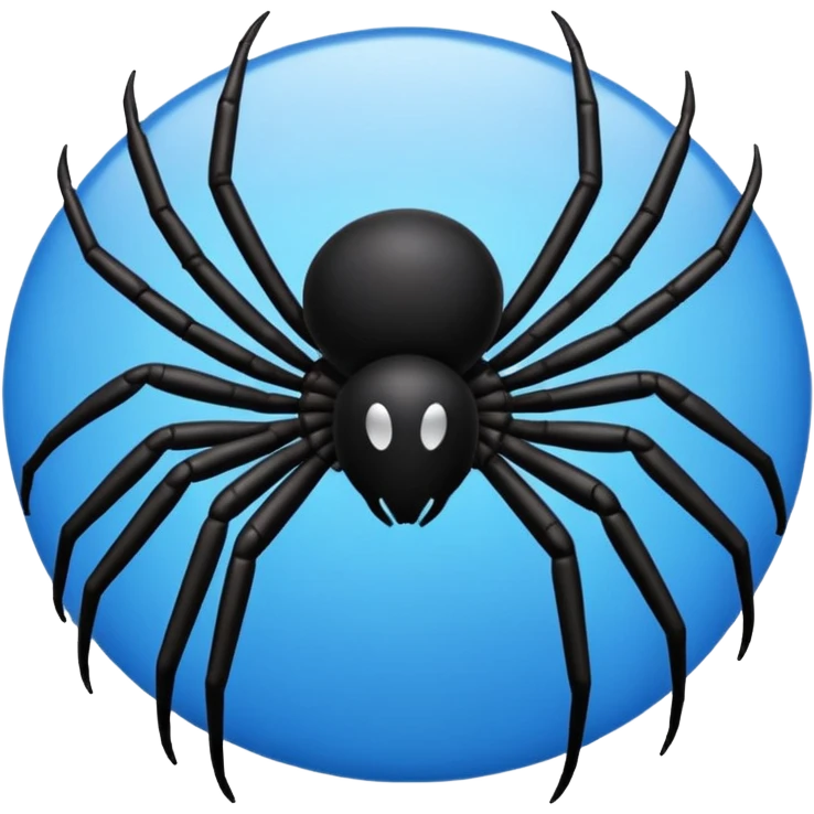 The black spider emoji but it’s blue  emoji