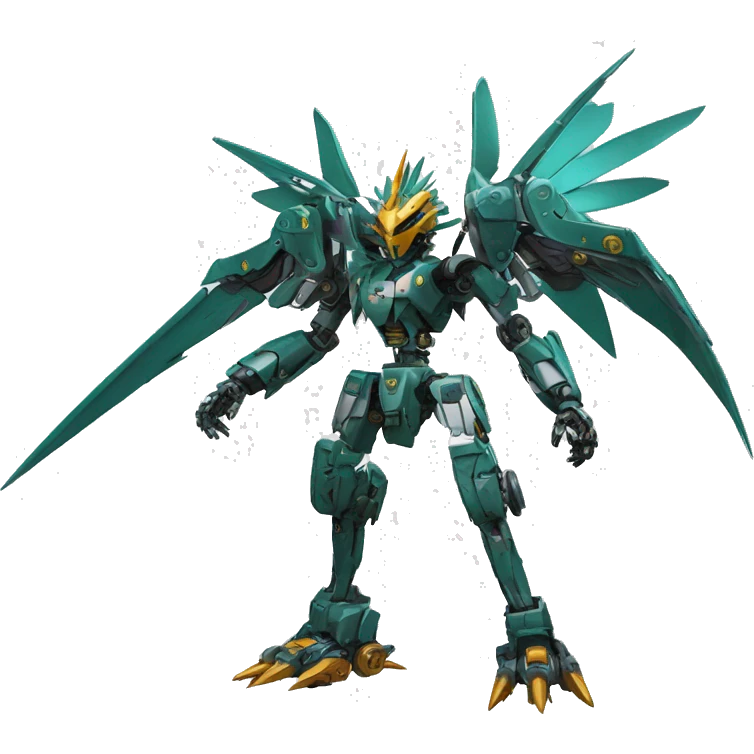futuristic mechanical spiky Medabot-raptor-dragon-Bionicle-mecha full body emoji