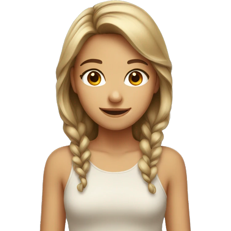 smiling girl with brown eyes emoji
