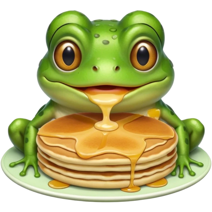 Frog eating pancakes  emoji