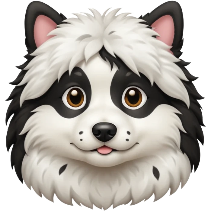white black dog emoji