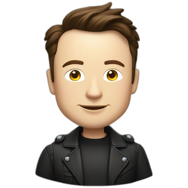 Elon musk sur une tesla  emoji