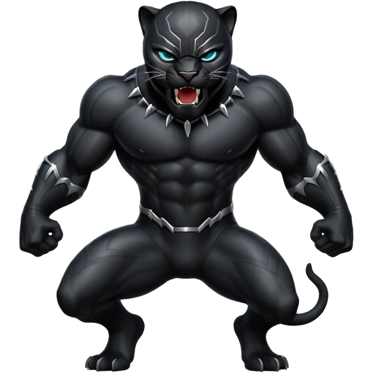 black panther roaring emoji