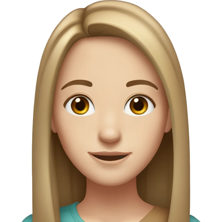 white girl with hazel eyes and brown straight medium hair and freckles smiling  emoji