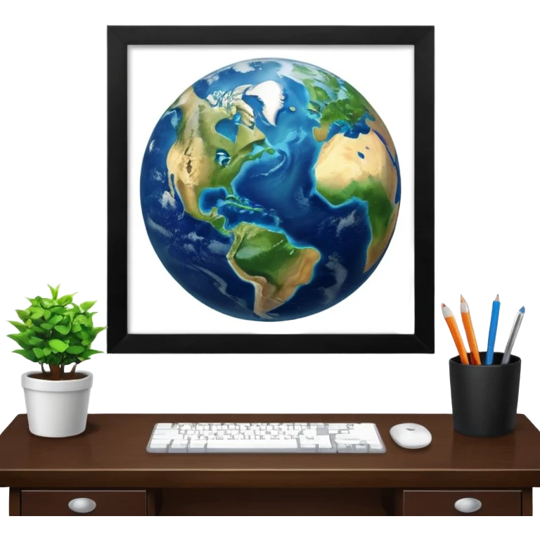 Planet earth emoji on the office  emoji