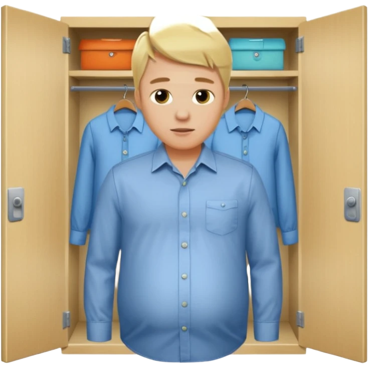 Pregnant blonde man in a closet emoji