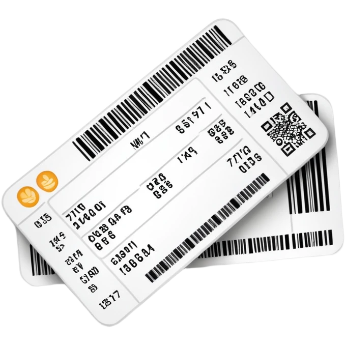 Boarding pass with barcode emoji