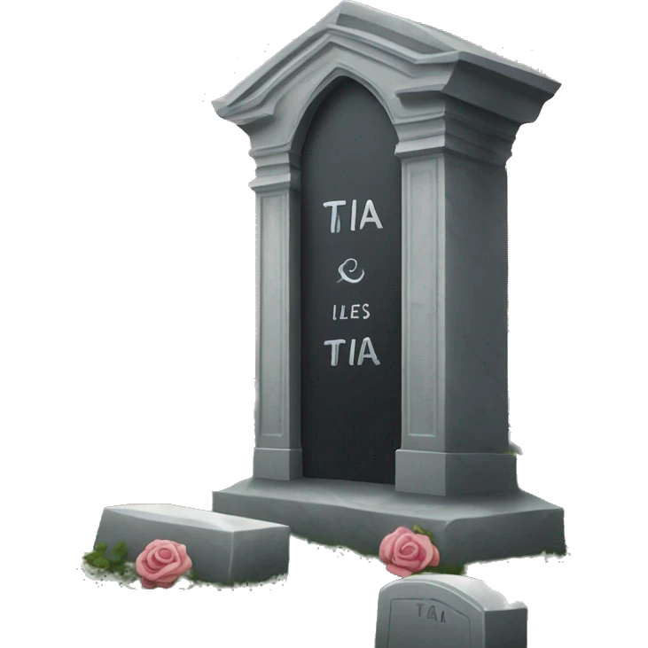 gravestone that says here lies Tia emoji