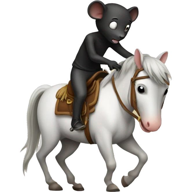 Black rat on a horse emoji