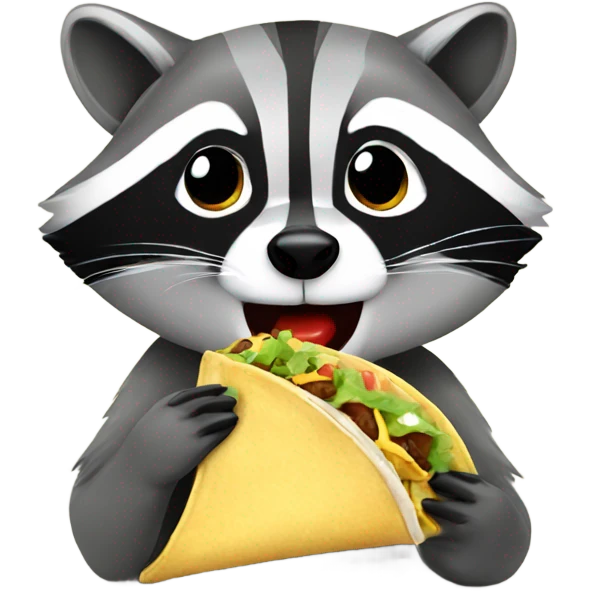 Raccoon eating a taco emoji