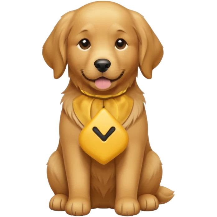 Golden retierver assis  emoji