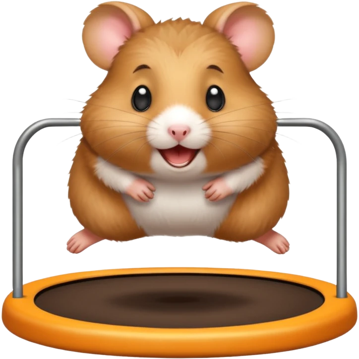 happy hamster on a trampoline emoji