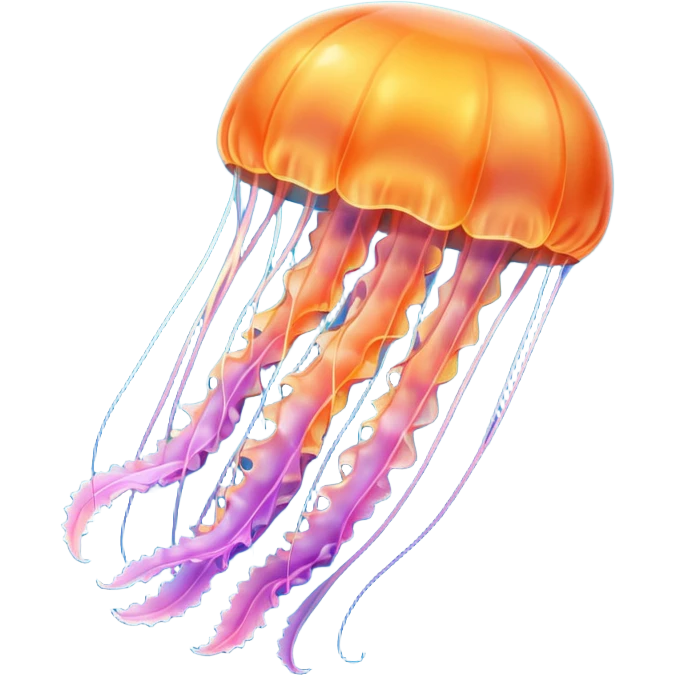 jellyfish with unique design and color but i want a simple one i dont want color orange and blue emoji