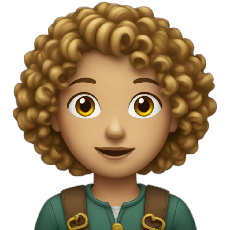 Curly European Girl who hold money emoji