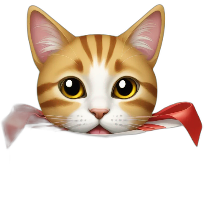 cat sticking its head out of a Christmas present emoji