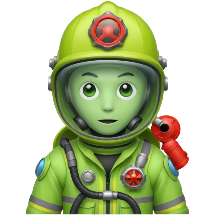 Alein firefighter green emoji